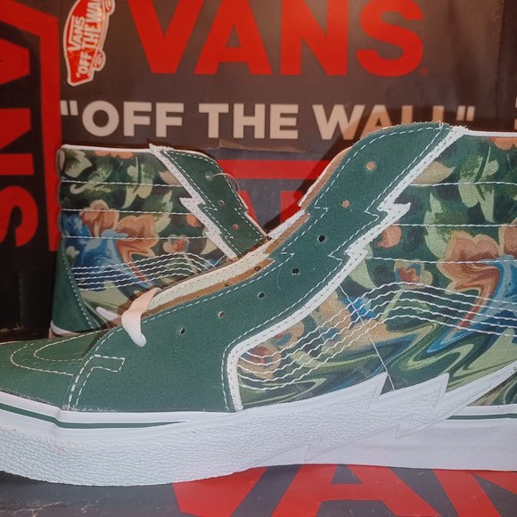 Vans Sk8-Hi Bolt Liquify Avocado Green White Canvas Suede Men's 9.5 VN0A5JIVYXH - Picture 12 of 14